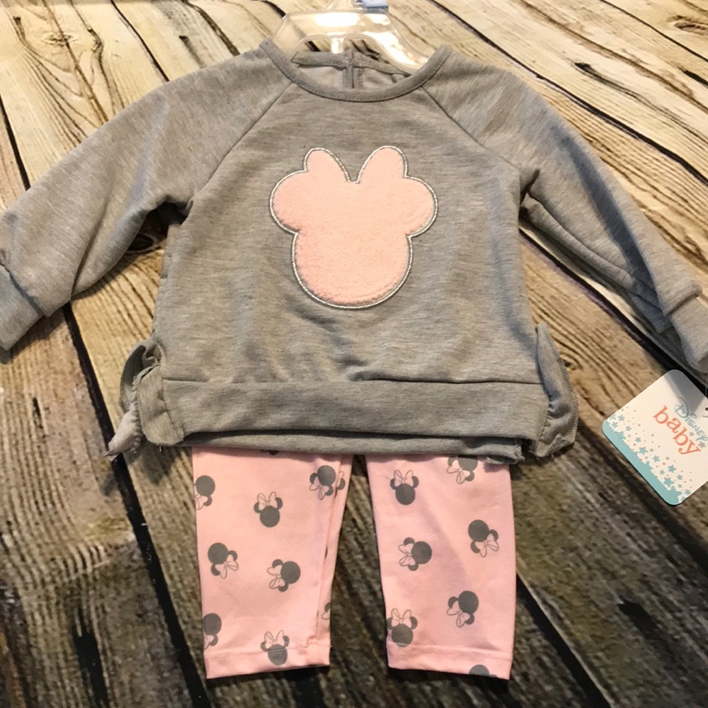 Minnie 2 pc grey and pink outfit